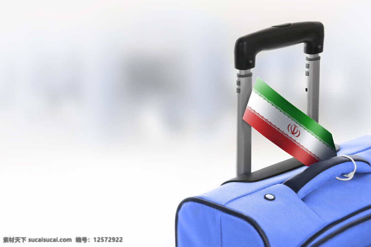 旅行箱 上 伊朗 国旗 标签 伊朗主题 波斯文化 城市风光 环境家居 白色