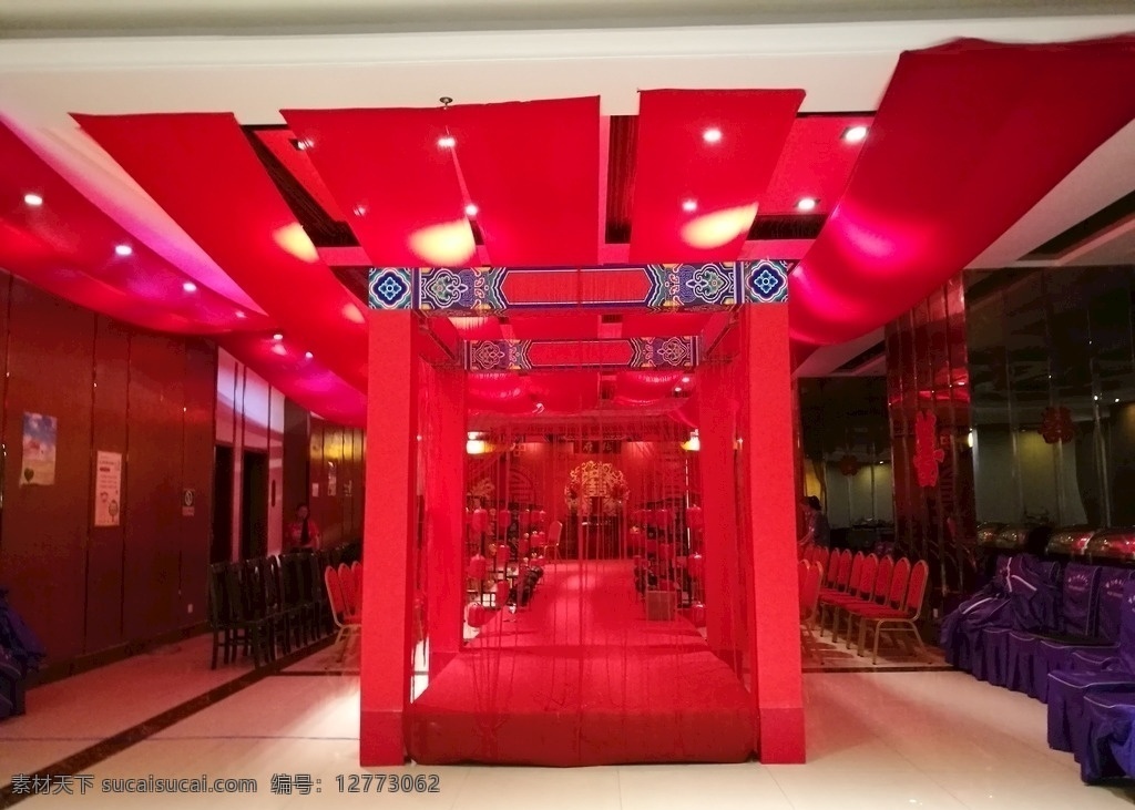 中式 婚庆 场地布置 实景 婚礼 背景 舞台 门庭 活动策划 文化艺术 传统文化