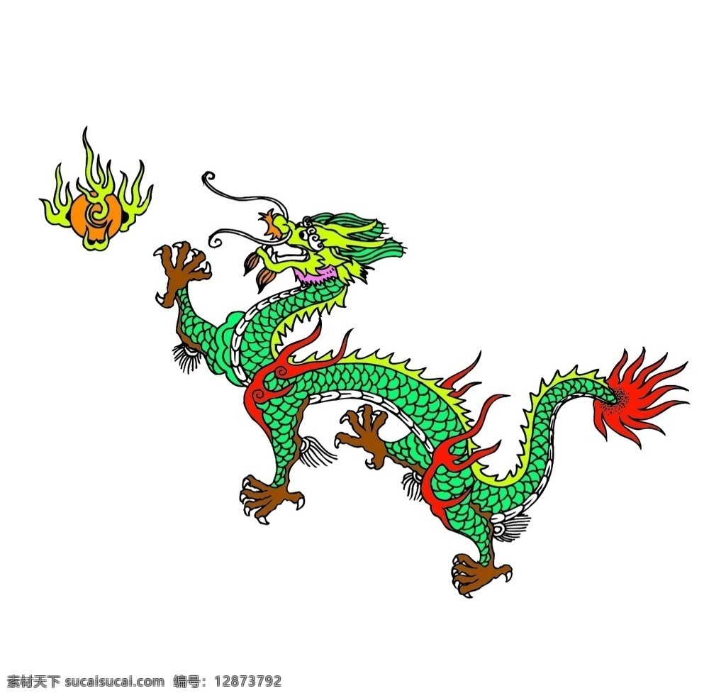 龙纹 龙 矢量 绿龙 龙王 标志图标 公共标识标志