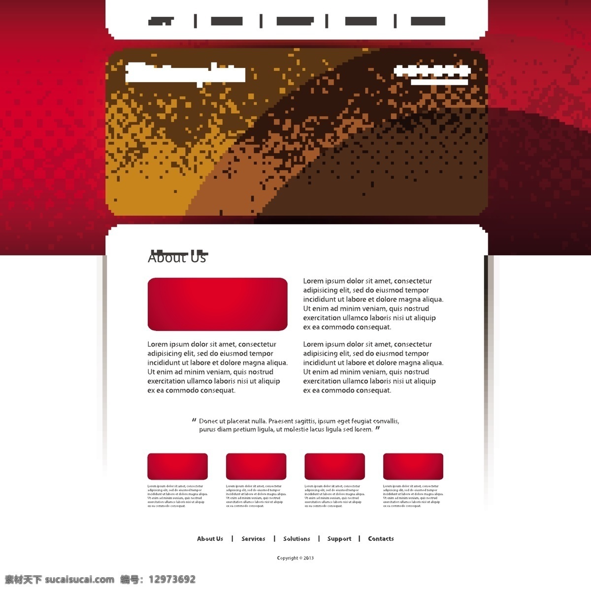 简洁 红色 网站设计 网站模板 网页设计 图标 按钮 网站模板设计 展板模板 矢量素材 白色