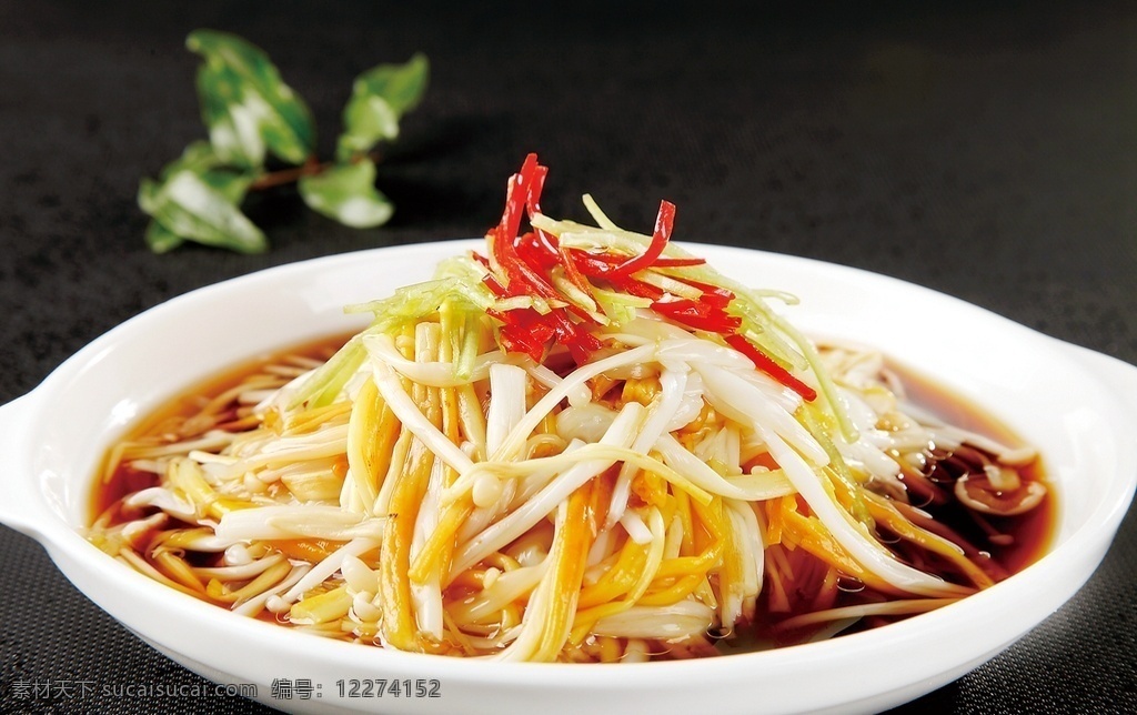 捞汁金针菇 美食 传统美食 餐饮美食 高清菜谱用图