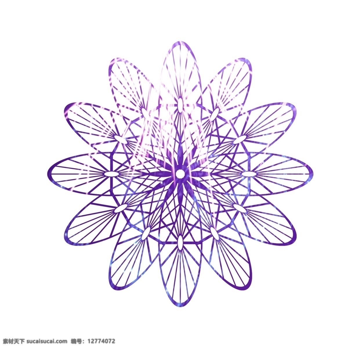 紫色 渐变 装饰 花纹 图案 商用 元素 配图