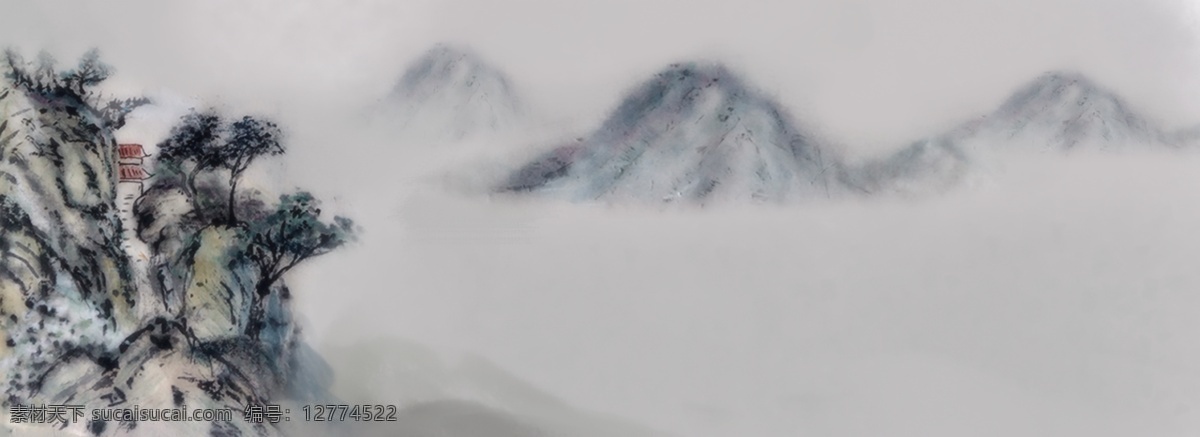 古风 水墨 风景 banner 背景 中国风 水墨背景 古风背景