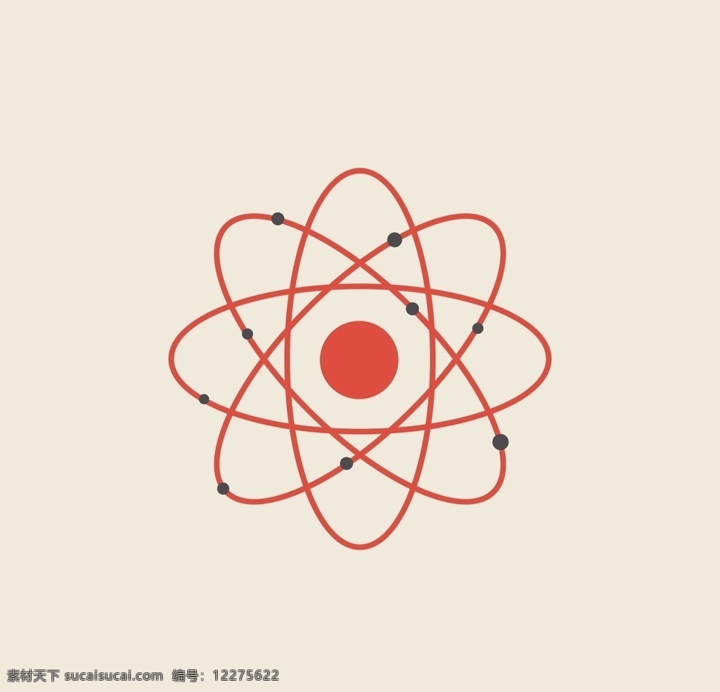 原子图标 原子 化学 科学 模型 分子 物理 粒子 图标 卡通设计