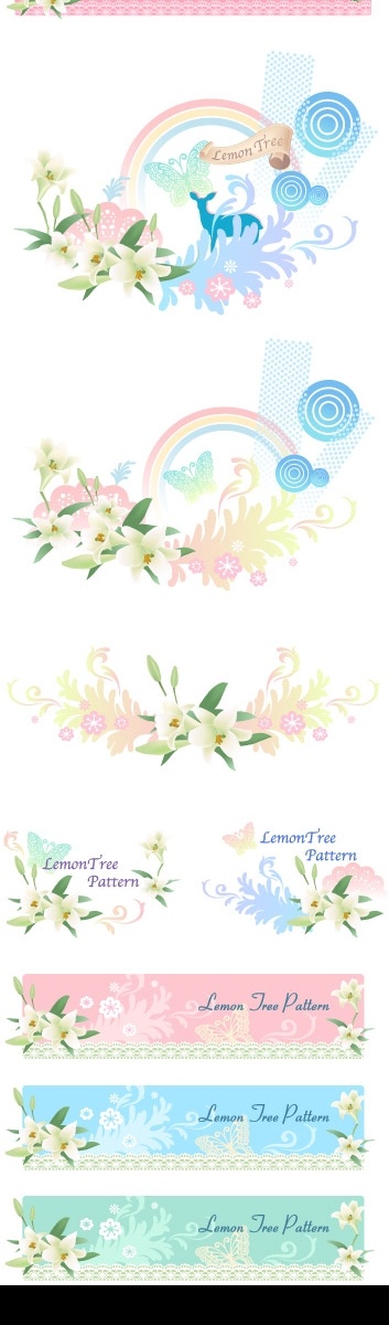 百合 花纹 经典 底纹边框 底纹背景 矢量图库