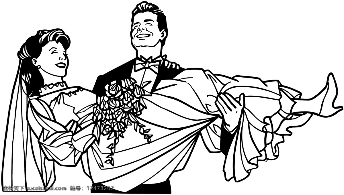 婚礼 婚纱 矢量素材 格式 eps格式 设计素材 婚纱婚礼 矢量人物 矢量图库 白色