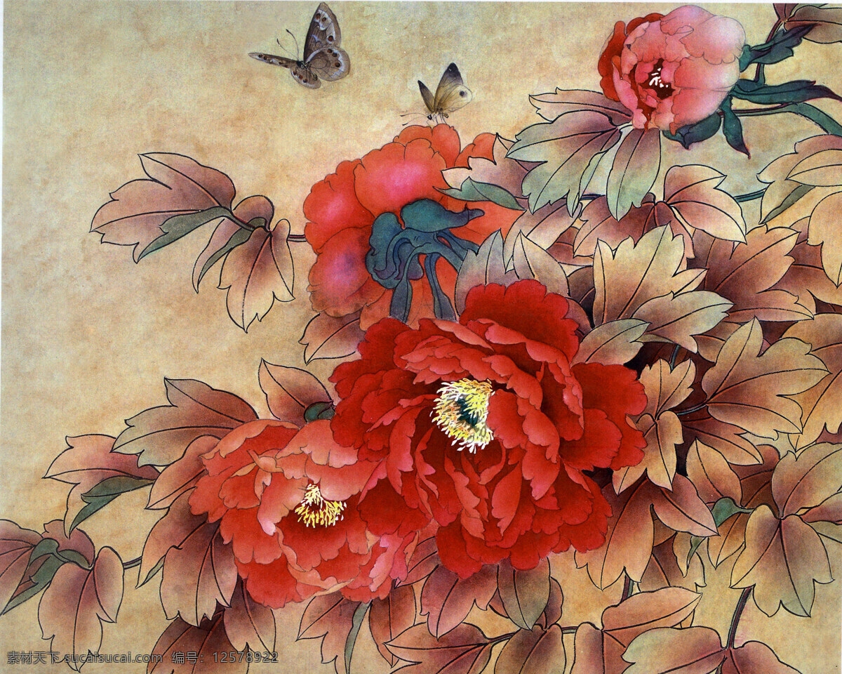 花朵 插画 素材图片 油画 装饰画 国画 无框画 手绘 素描 底纹背景 彩绘 中国风 抽象 艺术 书画文字 文化艺术