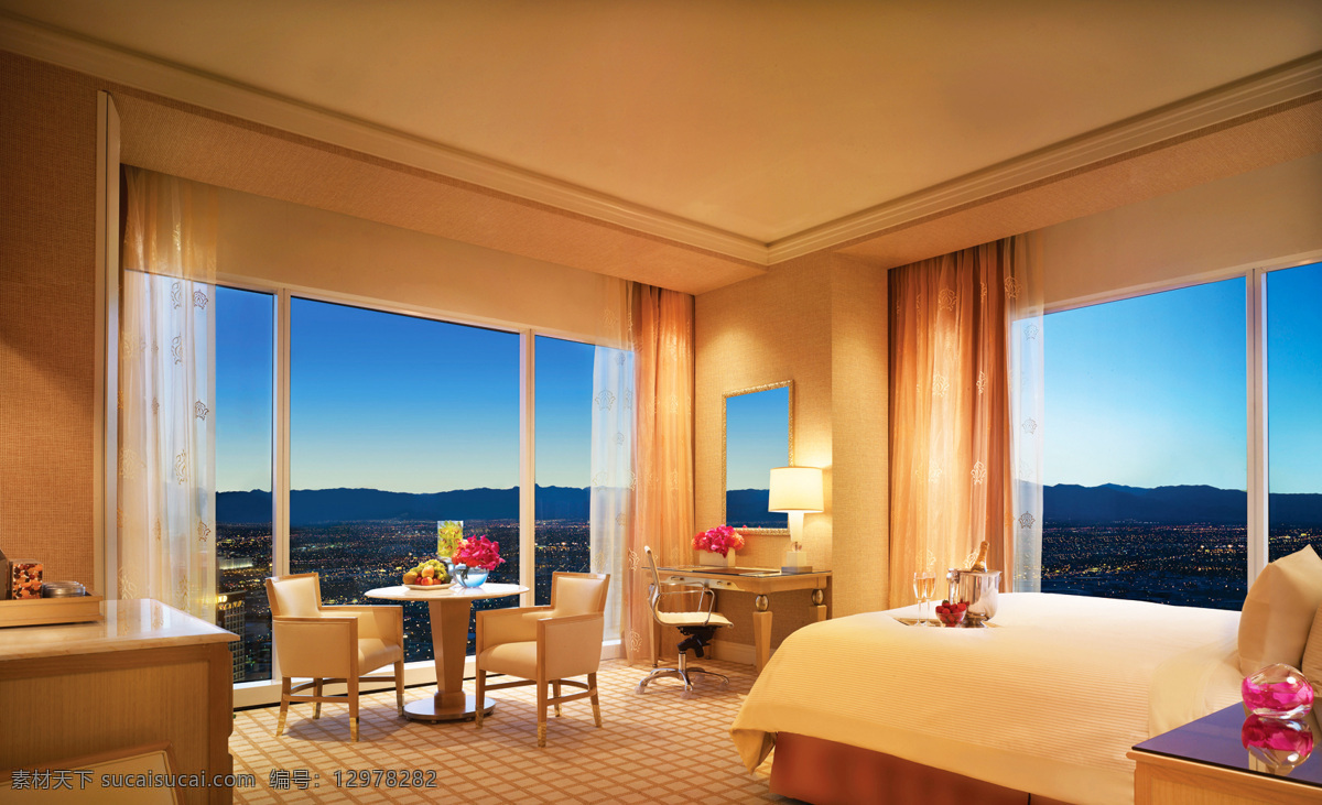 酒店 豪华 客房 一角 永利酒店 wynn hotel 五星级 客房内 床 落地窗 窗外景色 专享服务 宽趟 舒适 辉煌 奢侈 风情 享受生活 室内摄影 建筑园林