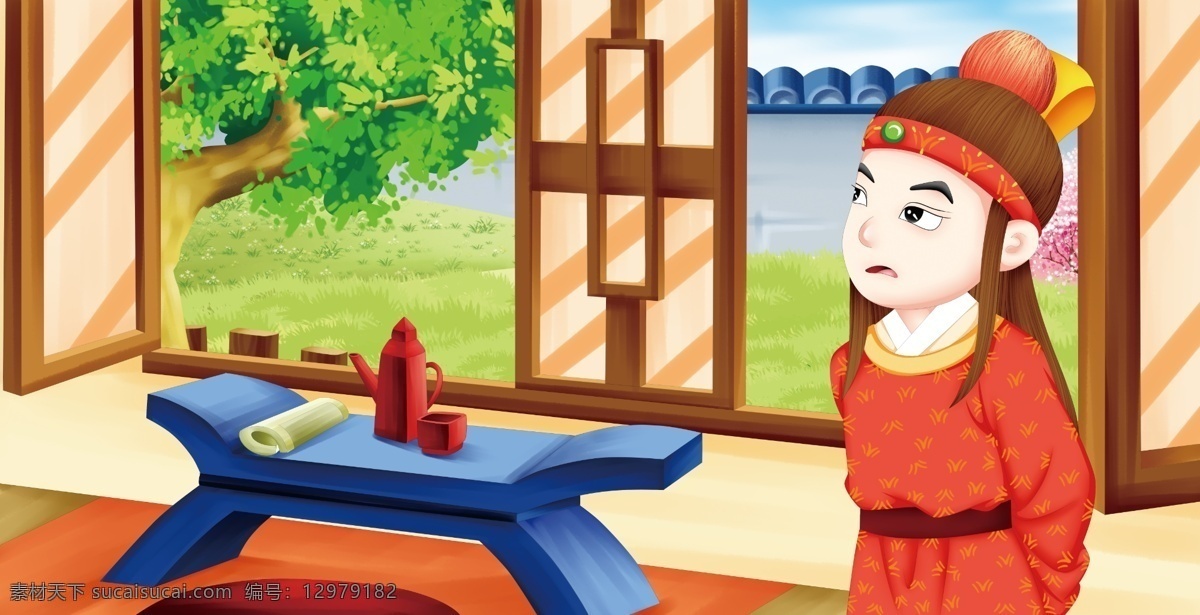 卡通 可爱 插画 红楼梦 绘 本图 人物 文化 名著