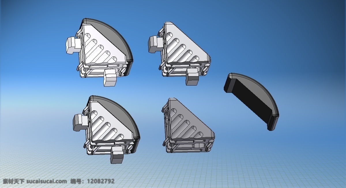 博世 力士 乐 角 家庭 扣板 轮廓 连接器 博世力士乐 3d模型素材 建筑模型