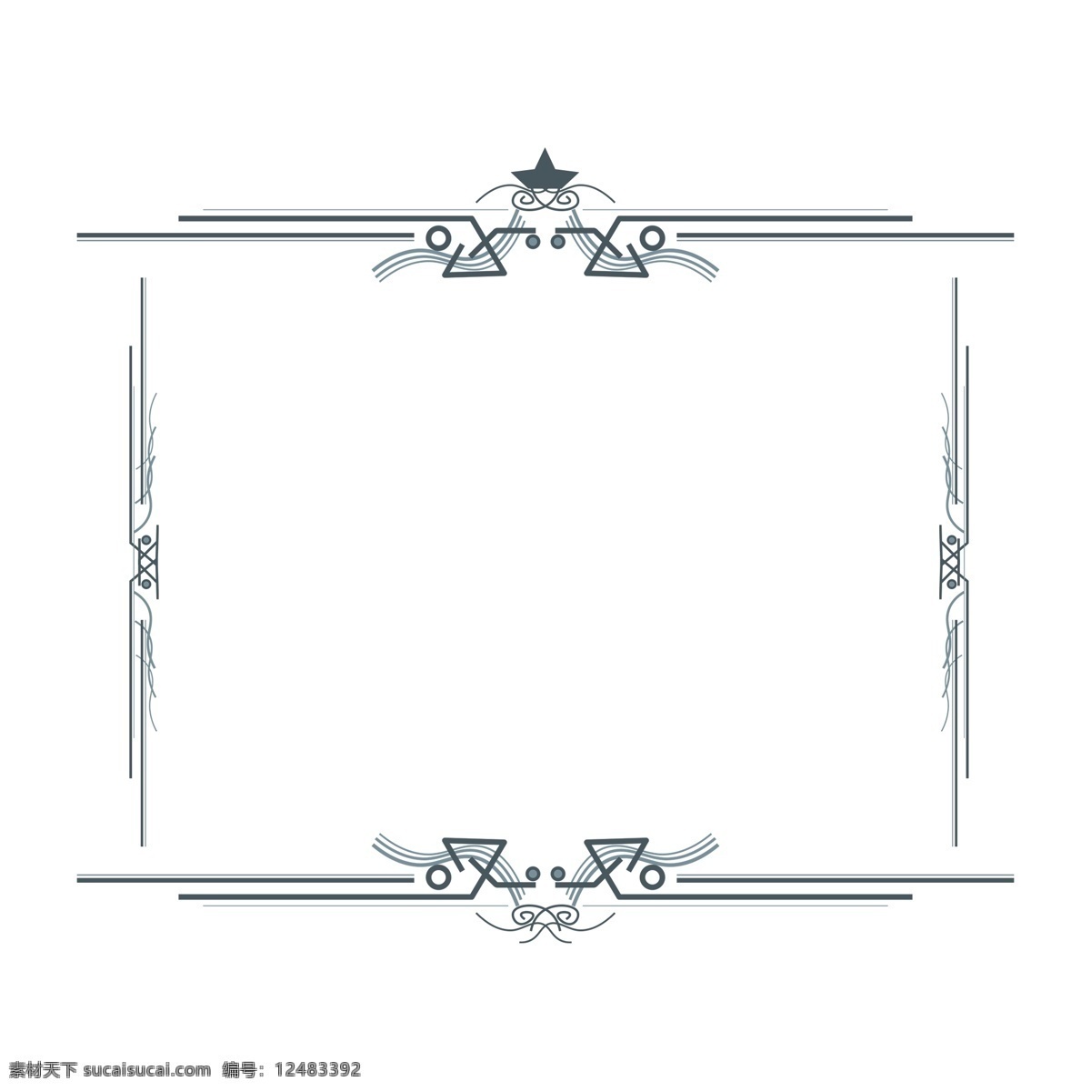 灰色 花纹 边框 插画 枫叶花纹边框 线条装饰花纹 灰色花纹边框 唯美 装饰花纹 简约枫叶花纹