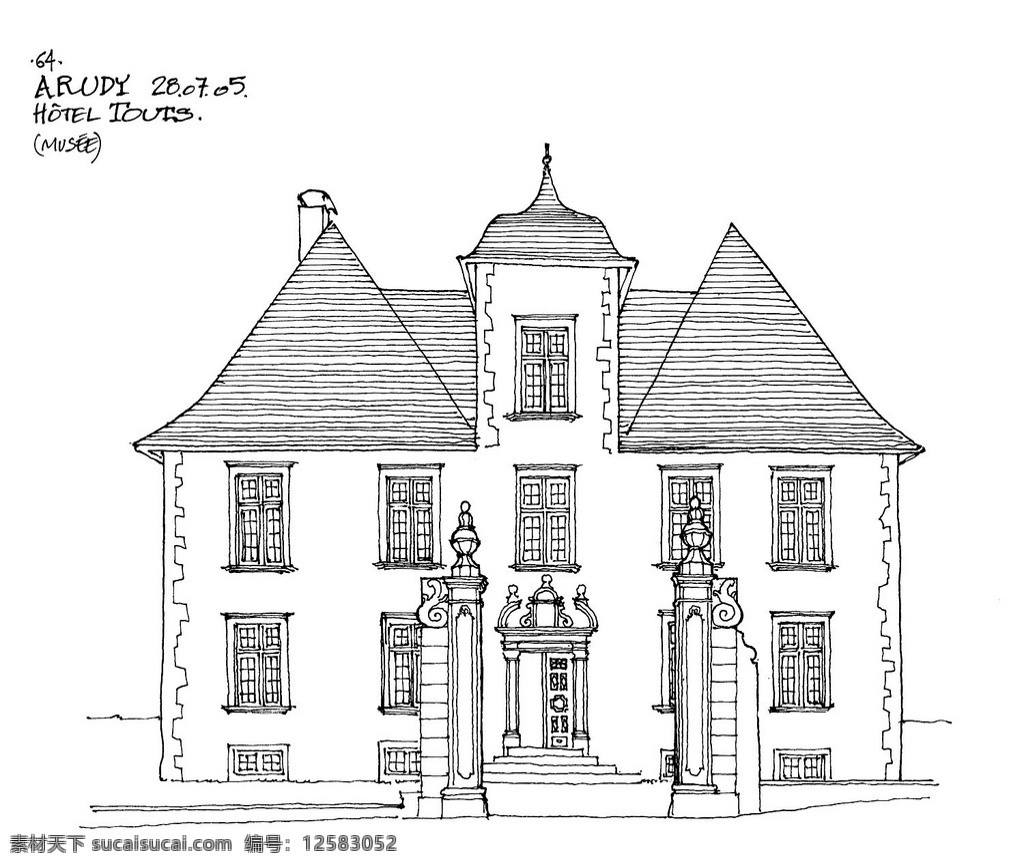 欧式 建筑 效果图 房子 平面图 手绘图 图纸 城堡 建筑施工图 建筑平面图 欧式建筑 建筑效果图