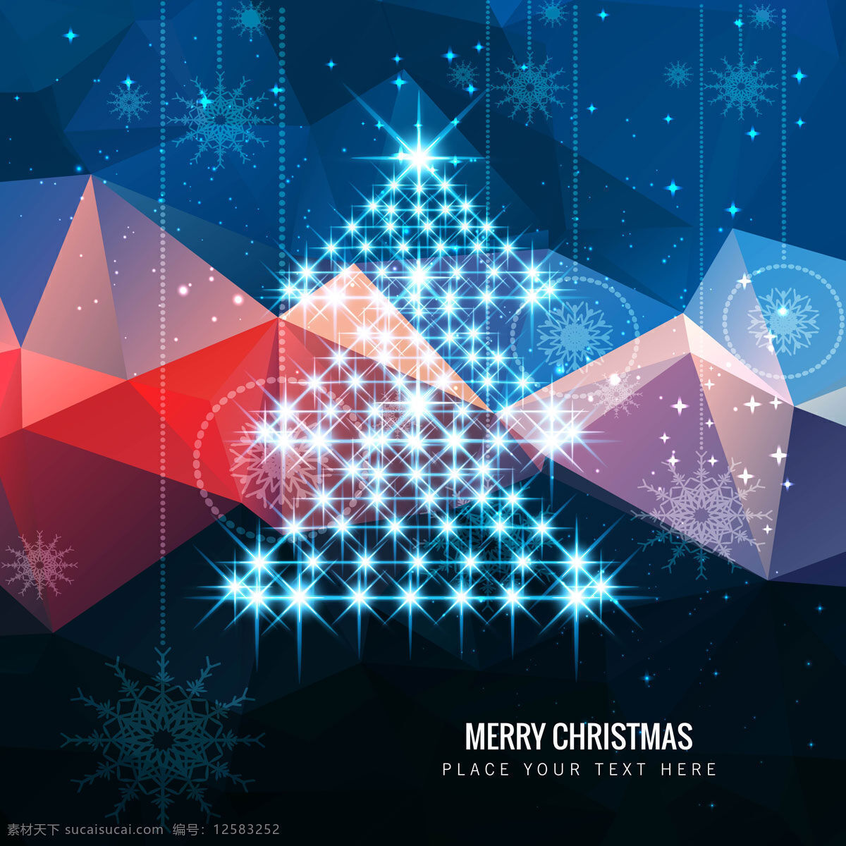 多边形 背景 上 闪亮 圣诞树 抽象背景 抽象 几何 圣诞背景 庆典 节日 雪花 色彩 几何背景 丰富多彩 明亮 季节 黑色