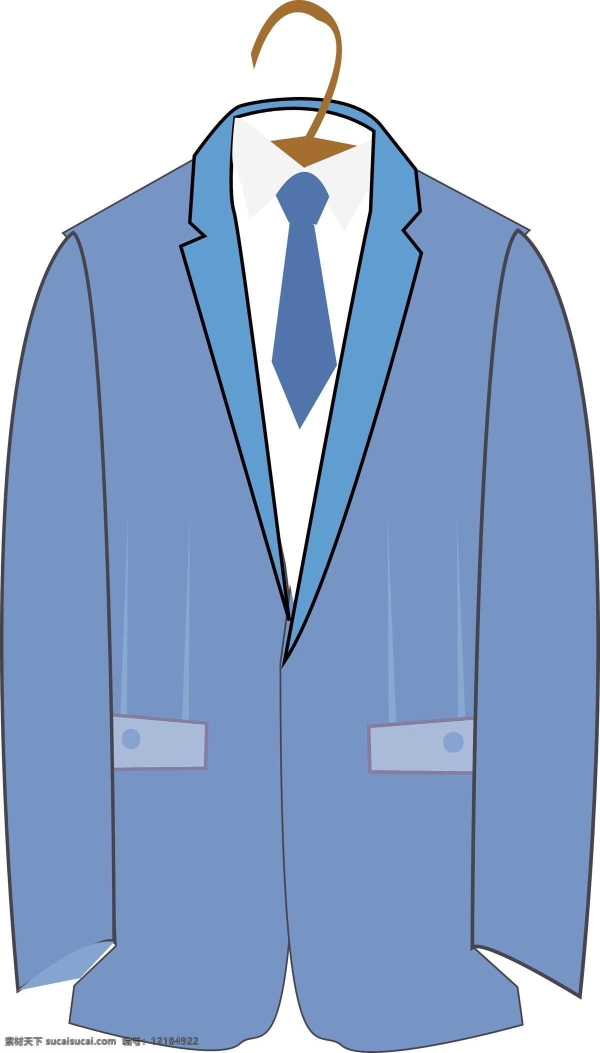 男士西装 矢量图 浅色西服 领带 衬衣 蓝色