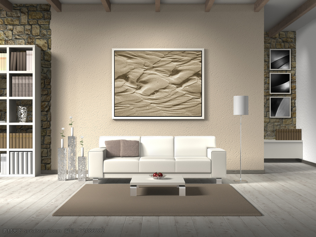 温馨 客厅 环境设计 简洁 简约 浪漫 木地板 欧式风格 唯美 白色系 白沙发 室内设计 家居装饰素材