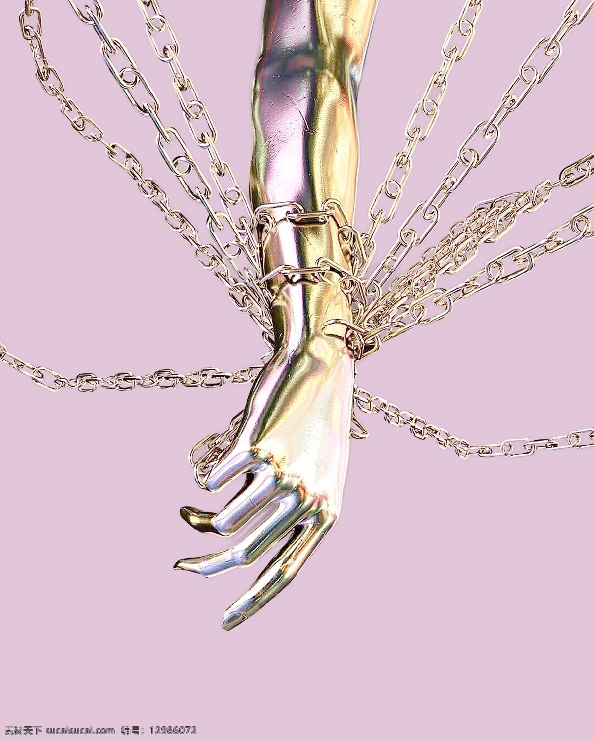 手 金属 铁链 创意广告 封面设计 精美 面料 图案 花型