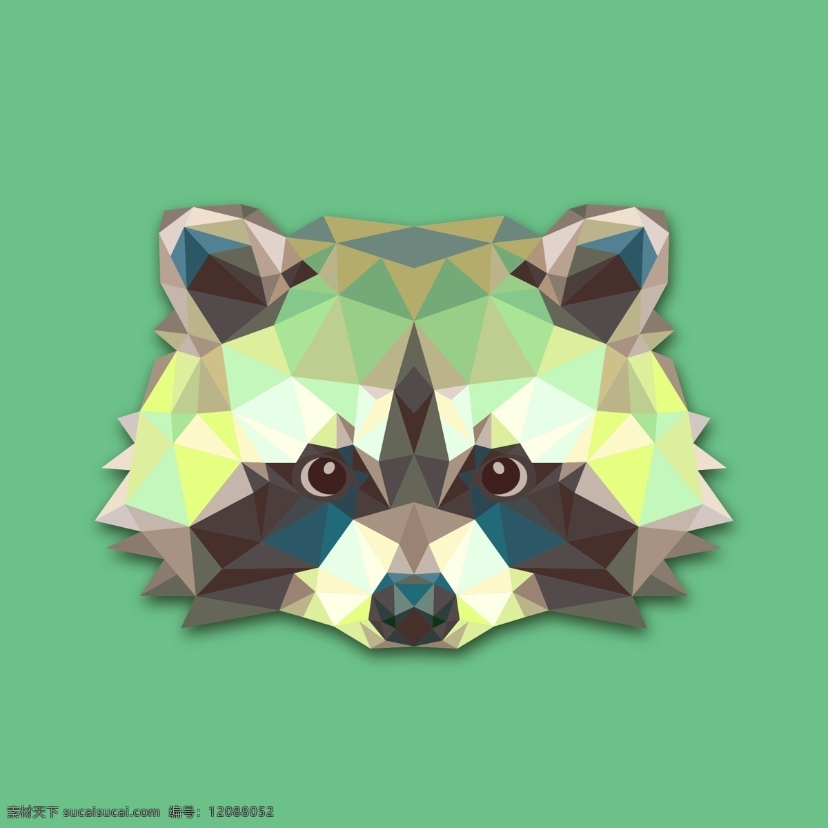 几何 动物 浣熊 矢量 创意 几何三角 多边形插图 矢量图 其他矢量图