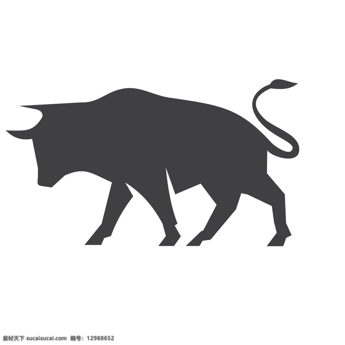 牛logo 牛剪影 牛图标 动物图标 动物剪影 标志图标 其他图标