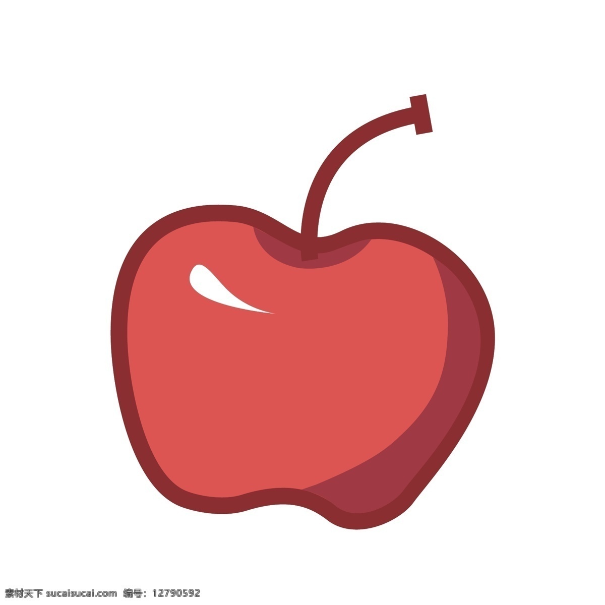 矢量图 红色 小 苹果 彩色 水果 营养 卡通创意 抽象 可爱