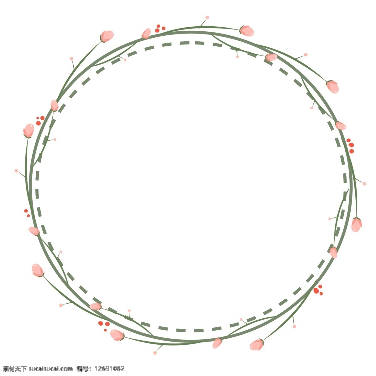 郁金香 边框 装饰 插画 小花边框 植物边框 郁金香边框 漂亮的边框 圆形边框 创意边框 立体边框