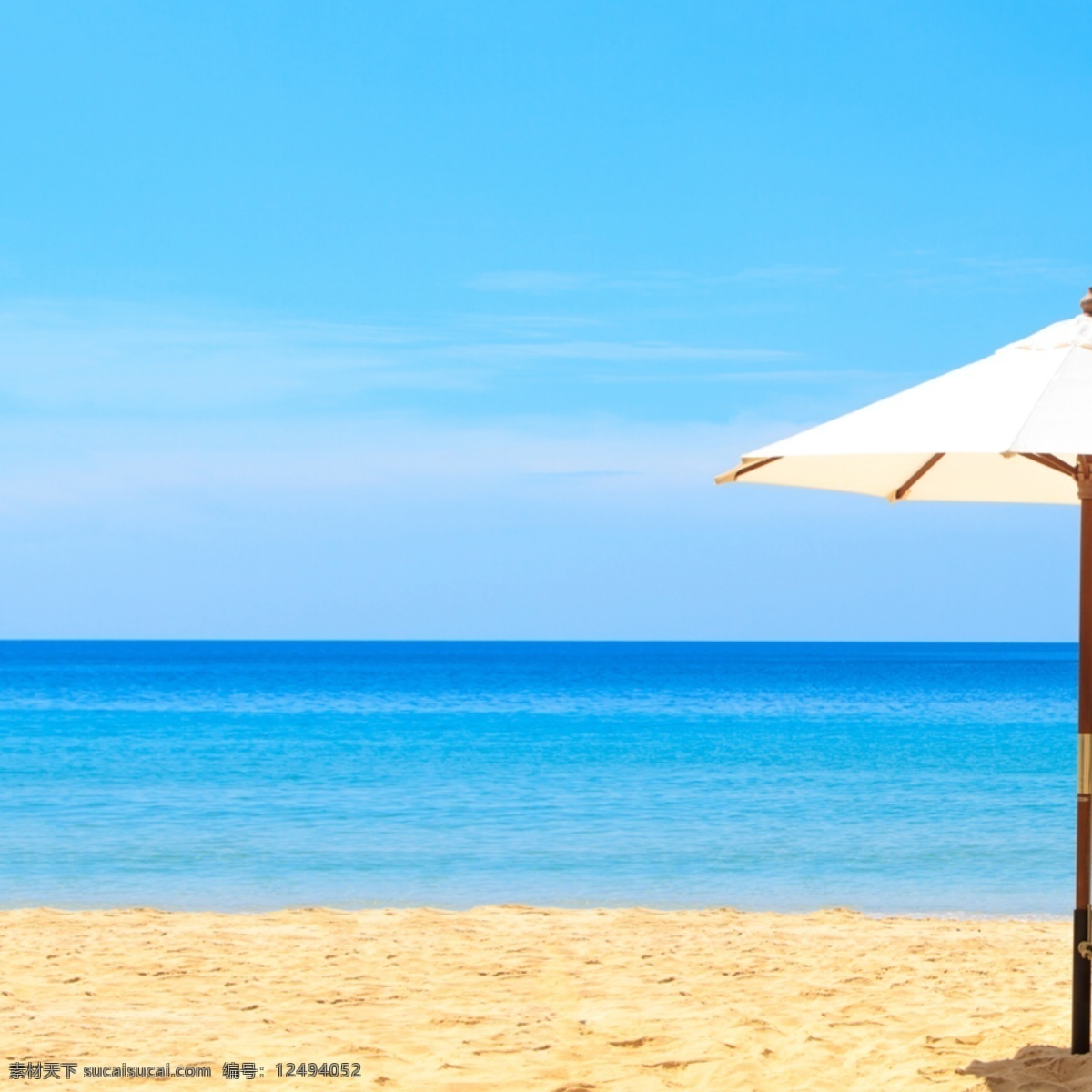 海滩摄影首图 海滩 太阳伞 青色 天蓝色