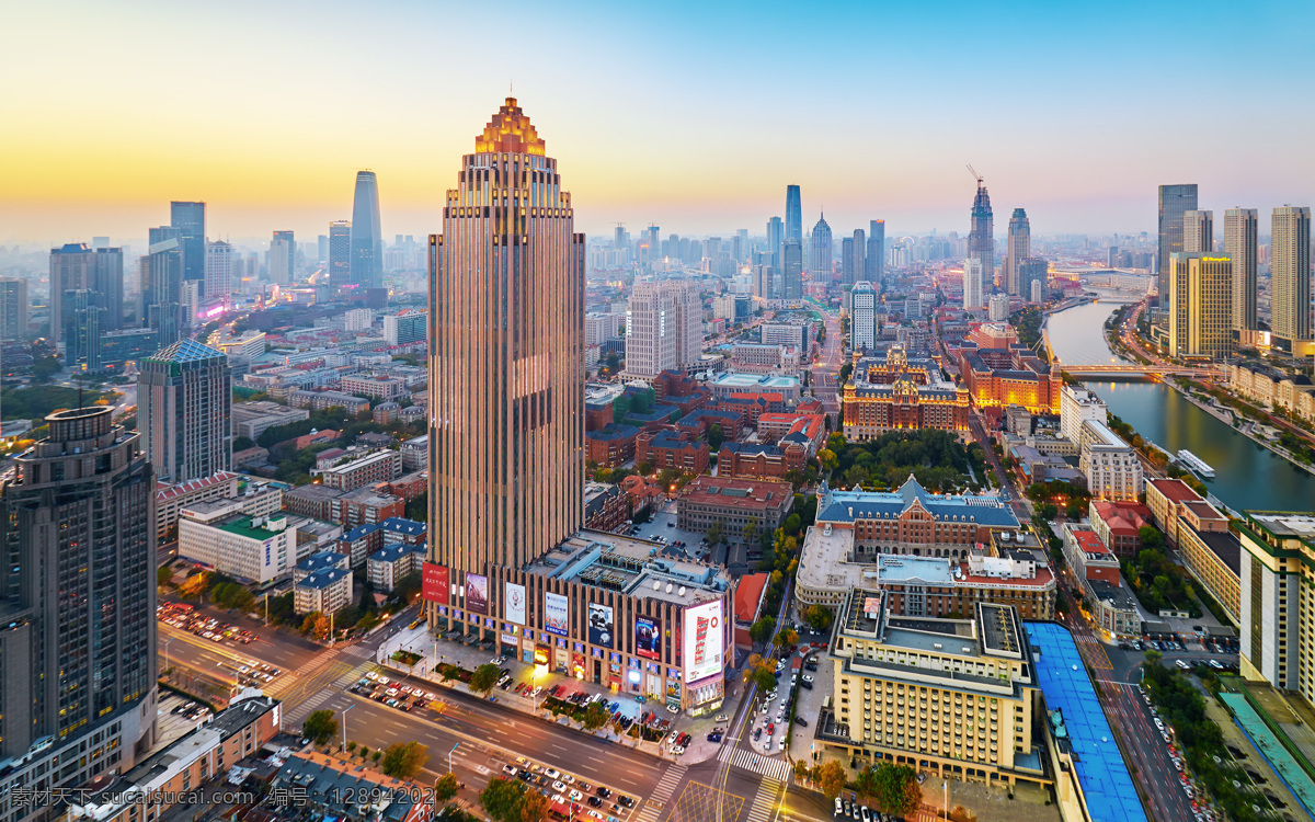 天津 丽思 卡尔顿 酒店 红房子 色彩 日落 天空 城市 思卡尔顿酒店 旅游摄影 国内旅游