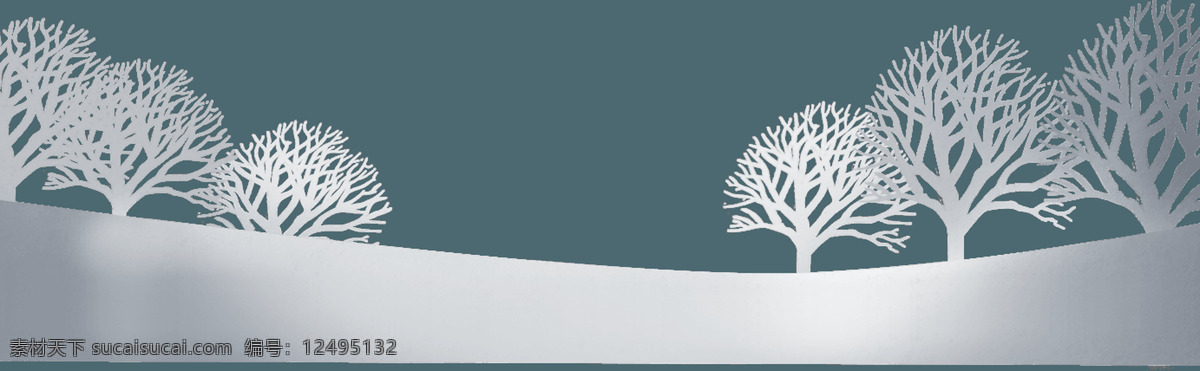 雪花 满地 banner 背景 白色 白雪 树 抽象树 benner 背景素材