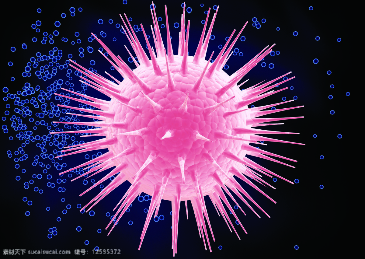 带刺的微细胞 细胞 细菌 霉菌 微观世界 刺针 发亮 生物世界 其他生物 摄影图库