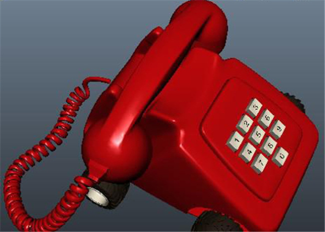 红色 电话 游戏 模型 话机游戏模块 电话游戏装饰 网游 3d模型素材 游戏cg模型