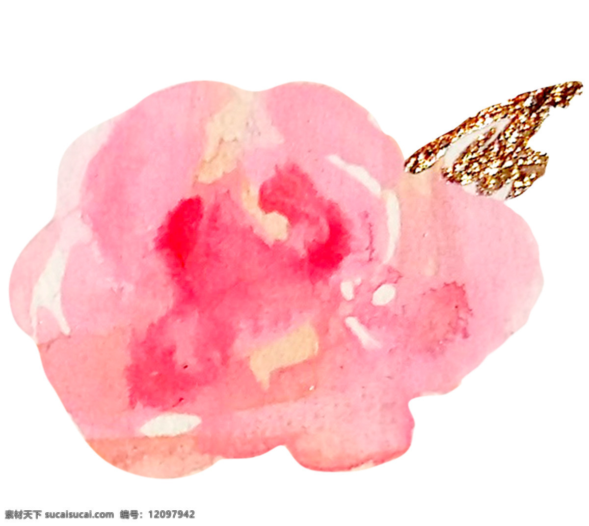 粉色 油画 花朵 美丽 淡雅 红色