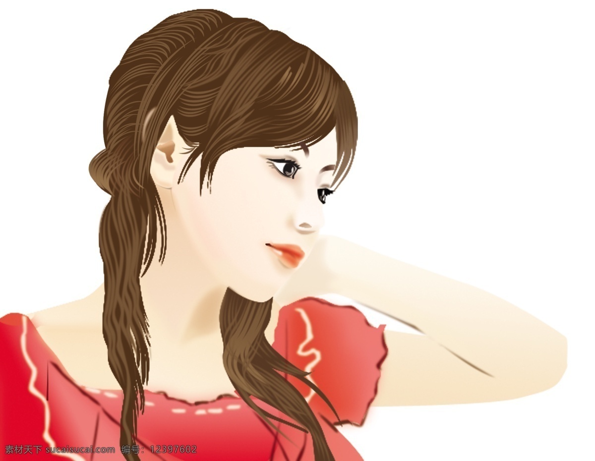 超 详细 分层 卡通 插画 美女图片 美女 人物 源文件 详细分层 插画集