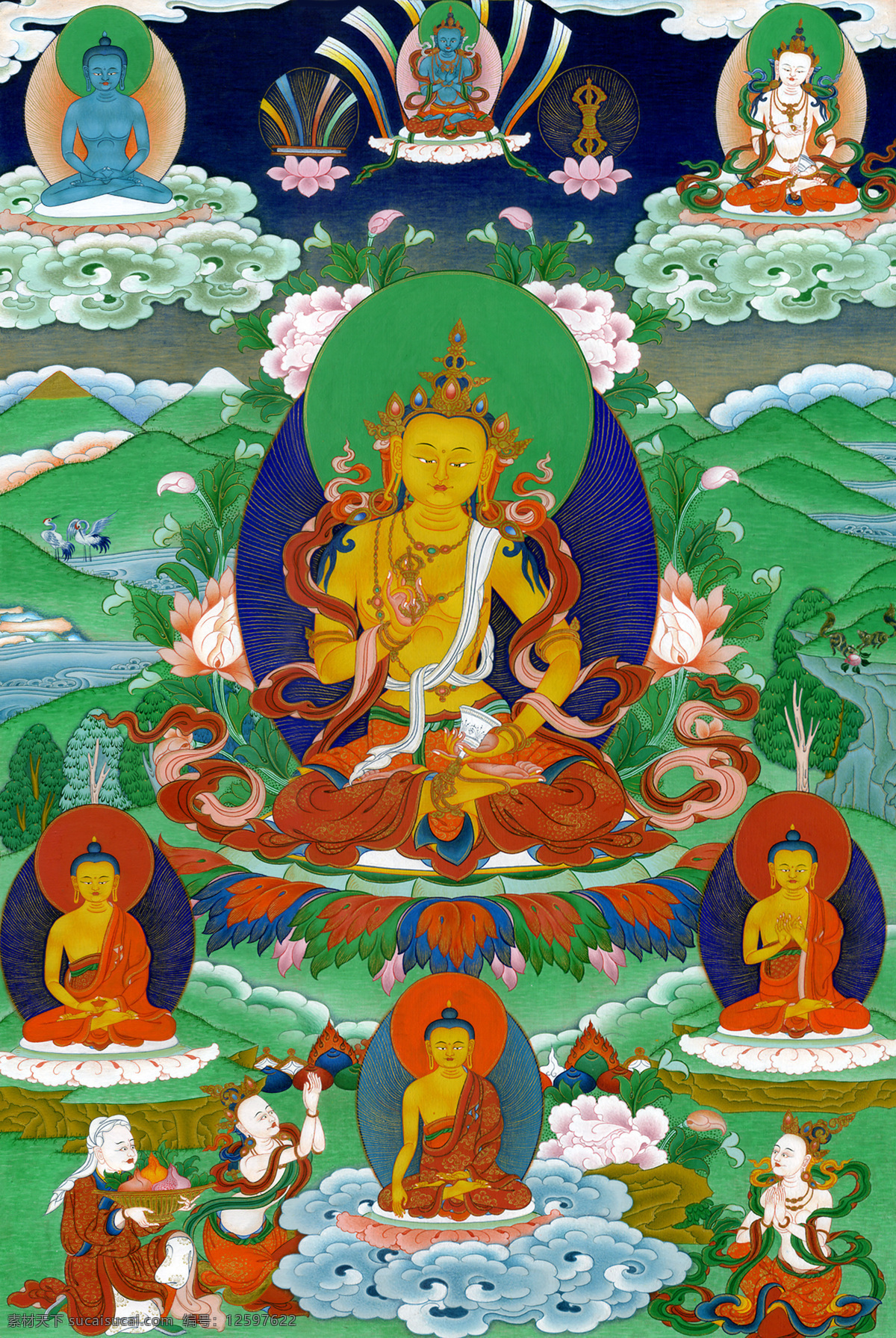 唐卡 佛教 藏传佛教 佛 宗教 宗教信仰 菩萨 西藏 民族 工艺 花纹 绘画 艺术 绘画书法 文化艺术