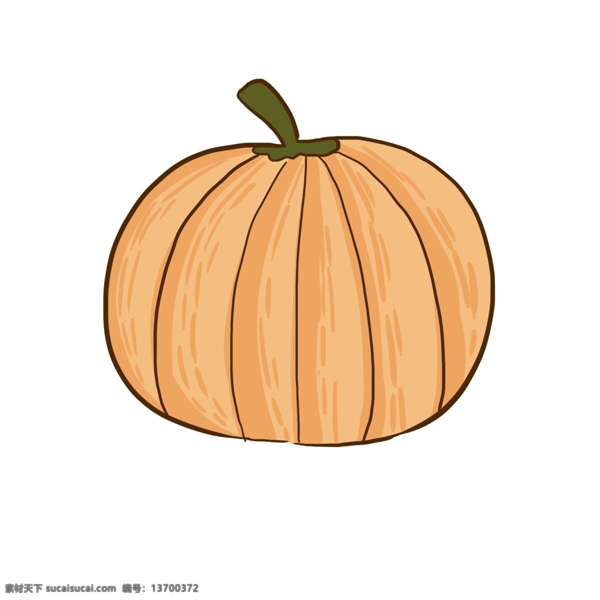一个 黄色 南瓜 卡通 元素 蔬菜
