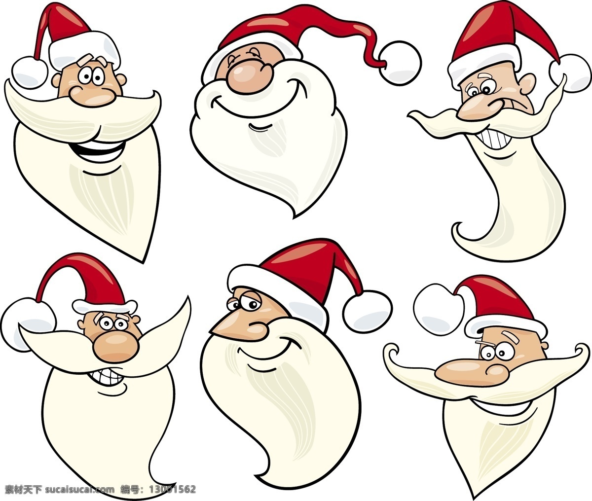 矢量 圣诞老人 头像 圣诞节 卡通图案 时尚花纹 花纹 边框 背景图案 卡通形象 矢量人物 矢量素材 白色