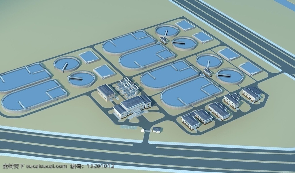 污水厂 3d 模型 建筑 住宅 商业 办公酒店 max 3d模型共享 3d设计