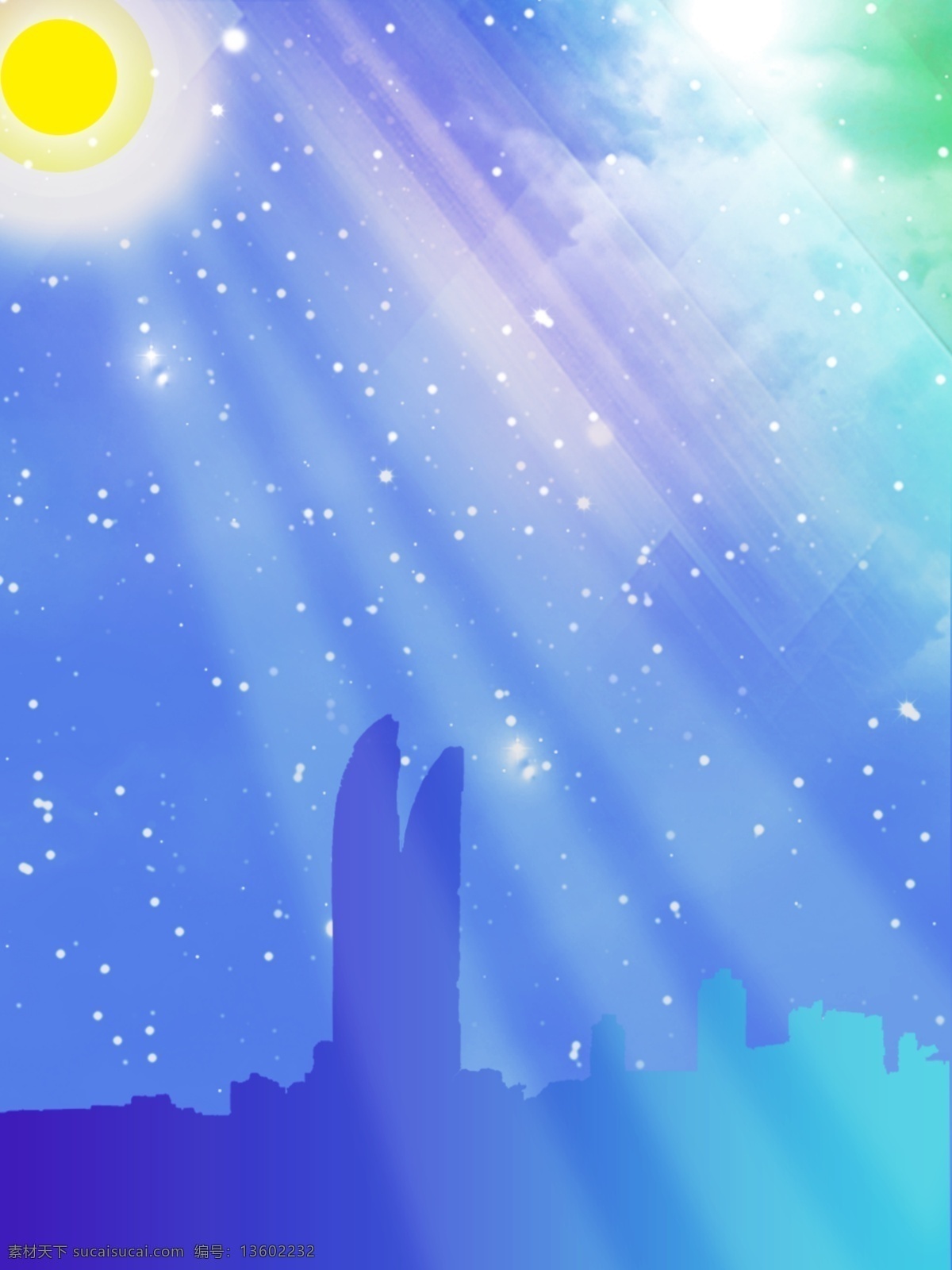 原创 渐变 城市 剪影 背景 城市背景 渐变背景 色彩 灿烂 唯美背景