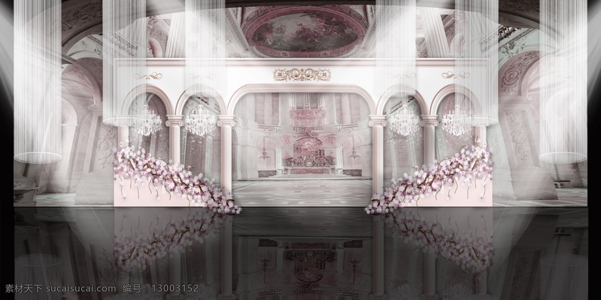 爱 罗马 宫廷 风浪 漫 水粉 欧式 婚礼 背景 墙 舞台 效果图 罗马拱门 粉色 婚礼舞台 婚礼背景墙 婚礼效果图