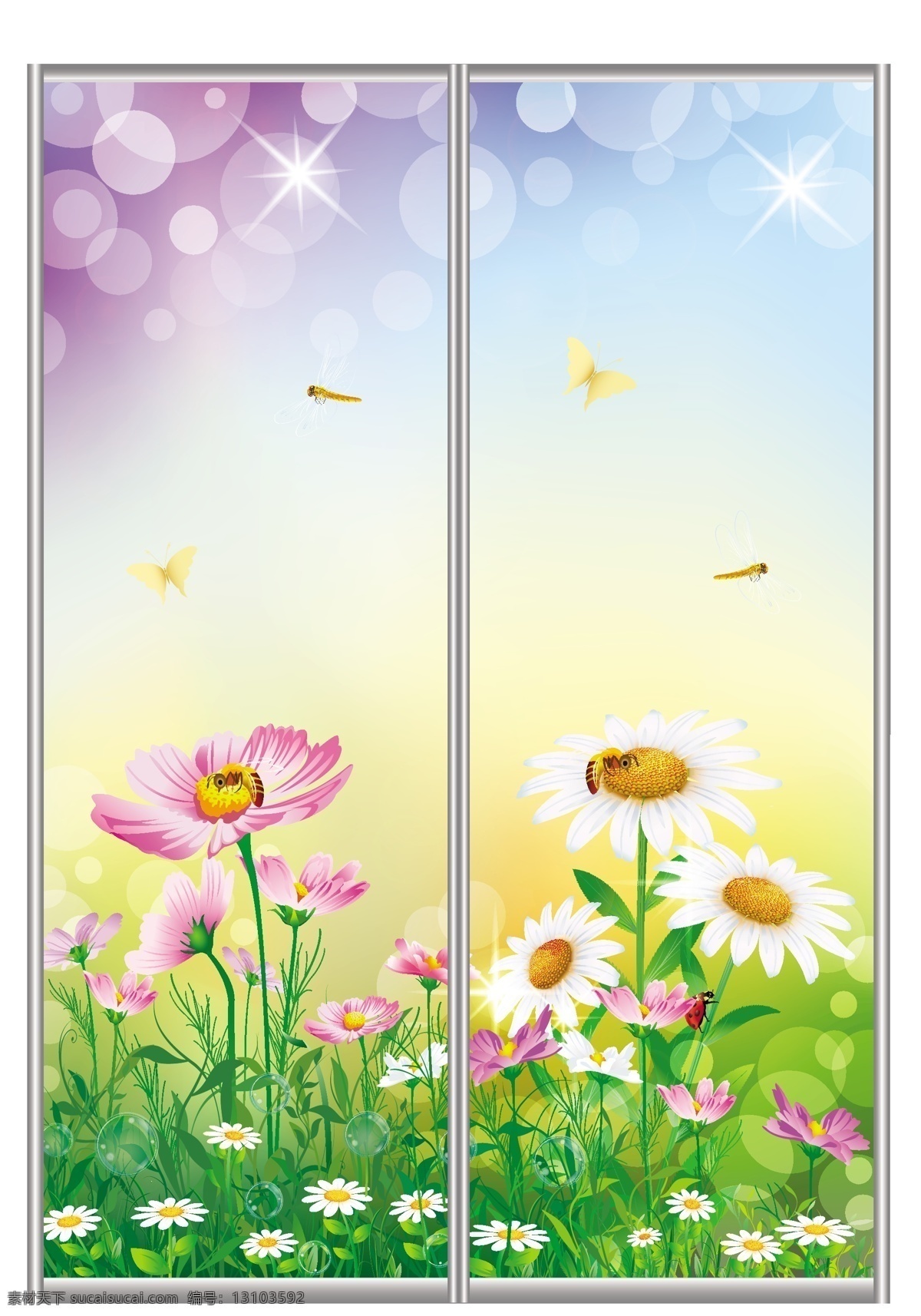 白花 背景 草 底纹边框 蝴蝶 花 花瓣 移门 花朵 花纹 花边花纹 花纹图案 黄蝴蝶 蜻蜓 蜜蜂 瓢虫 图案 透明圆 炫彩背景 梦幻背景 模板 展板模版 移门玻璃 矢量 矢量素材 移门图案 矢量图