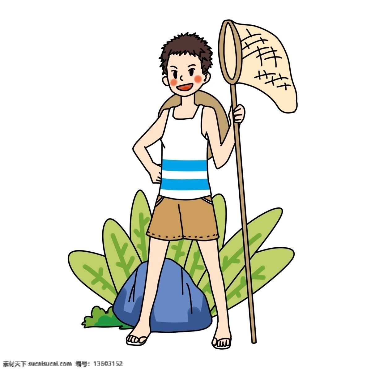 夏日郊游少年 夏天来了 吃西瓜 人物 夏天 夏季 夏至 大暑 小孩 小暑 清爽 草丛 草地 西瓜 解暑 零食