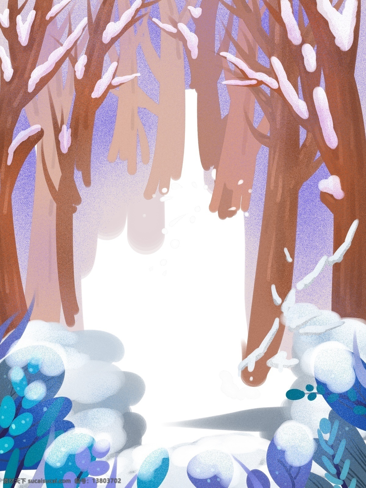 彩绘 冬季 雪地 树林 背景 背景图 创意 下雪 广告背景 背景设计 特邀背景 促销背景 背景展板图
