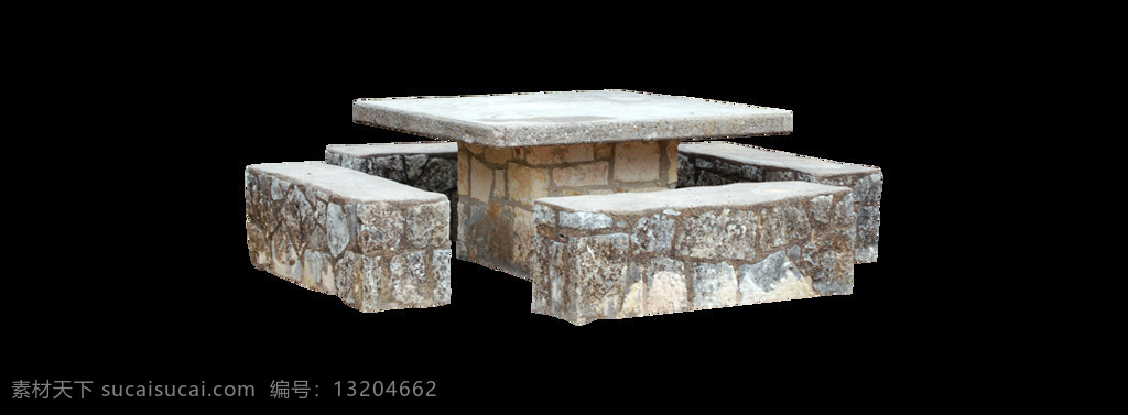 方形 石 桌 石凳 元素 png元素 户外 免抠元素 石桌 透明素材