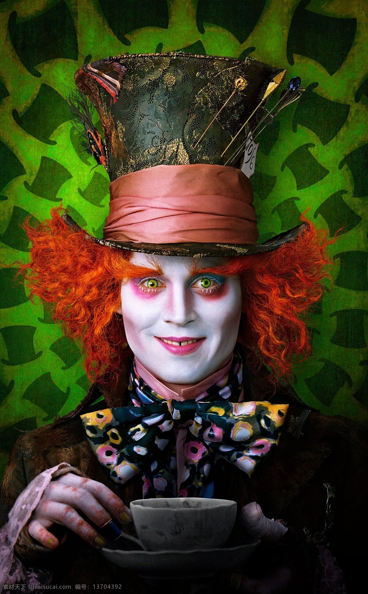 约翰尼德普 小丑 明星 帽子先生 爱丽丝 梦游 仙境 影视娱乐 文化艺术
