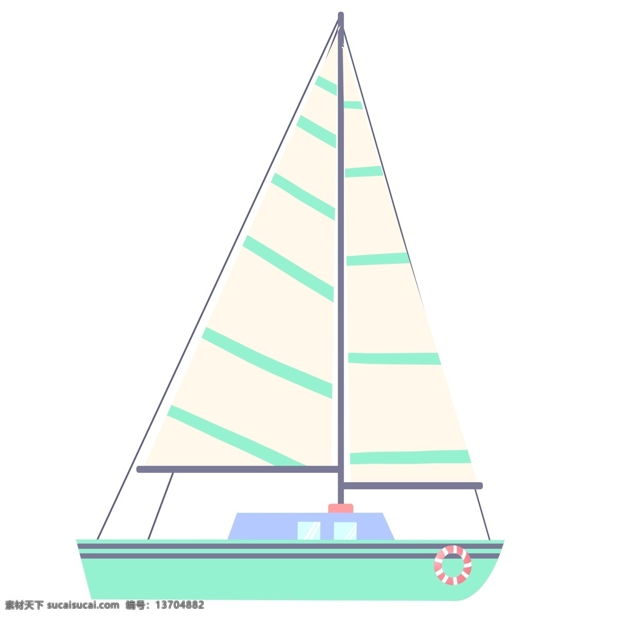 绿色大气帆船 商务 扬帆起航 交通工具