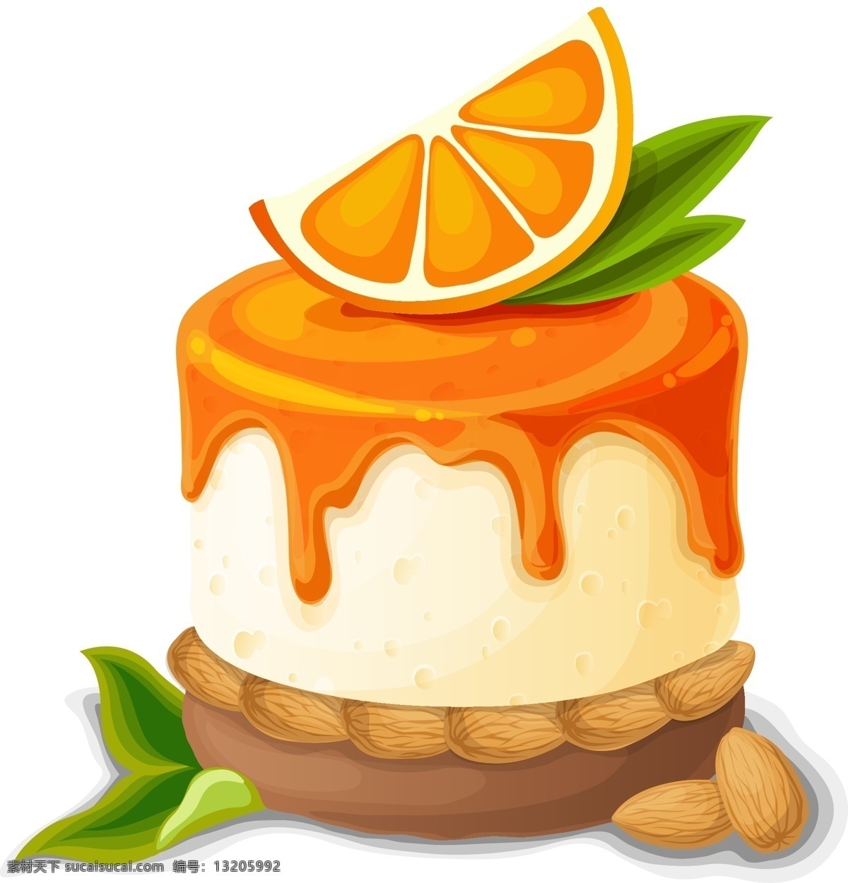 新鲜 美味 水果 蛋糕 矢量图 鲜橙 甜点 透明元素 ai元素 免抠元素