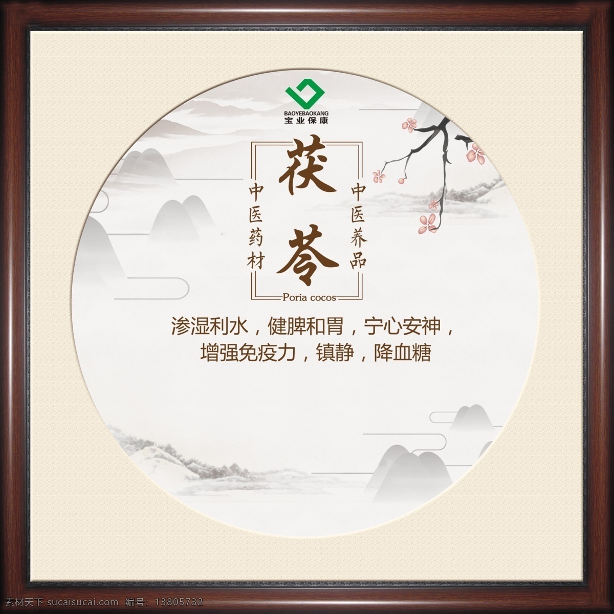 中药挂画 中药 挂画 茯苓 原创