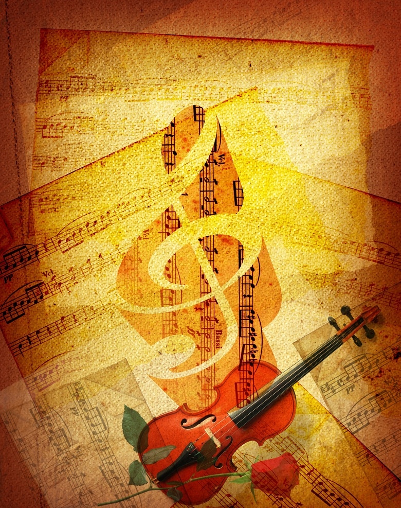怀旧 复古 高清 背景 古朴 老旧 破旧 音乐 音符 小提琴 玫瑰 琴键 乐谱 底纹 纸纹 纸张 纸 牛皮纸 羊皮纸 纹理 纹路 肌理 开裂 裂痕 质感 墙面 底纹边框 背景底纹 高清图片 高清背景