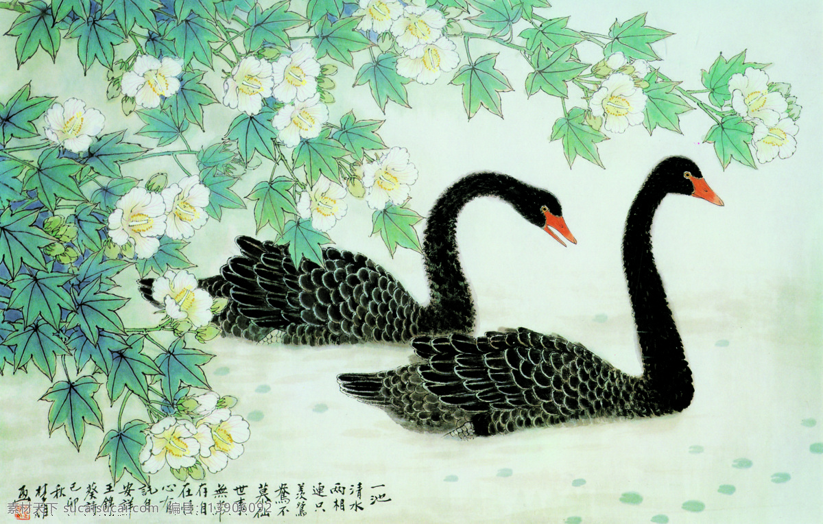 情 心 托 背景 风景 绘画书法 设计图库 诗 书法 文化艺术 印章 情心有托 动物画集 黑天鹅 生物世界
