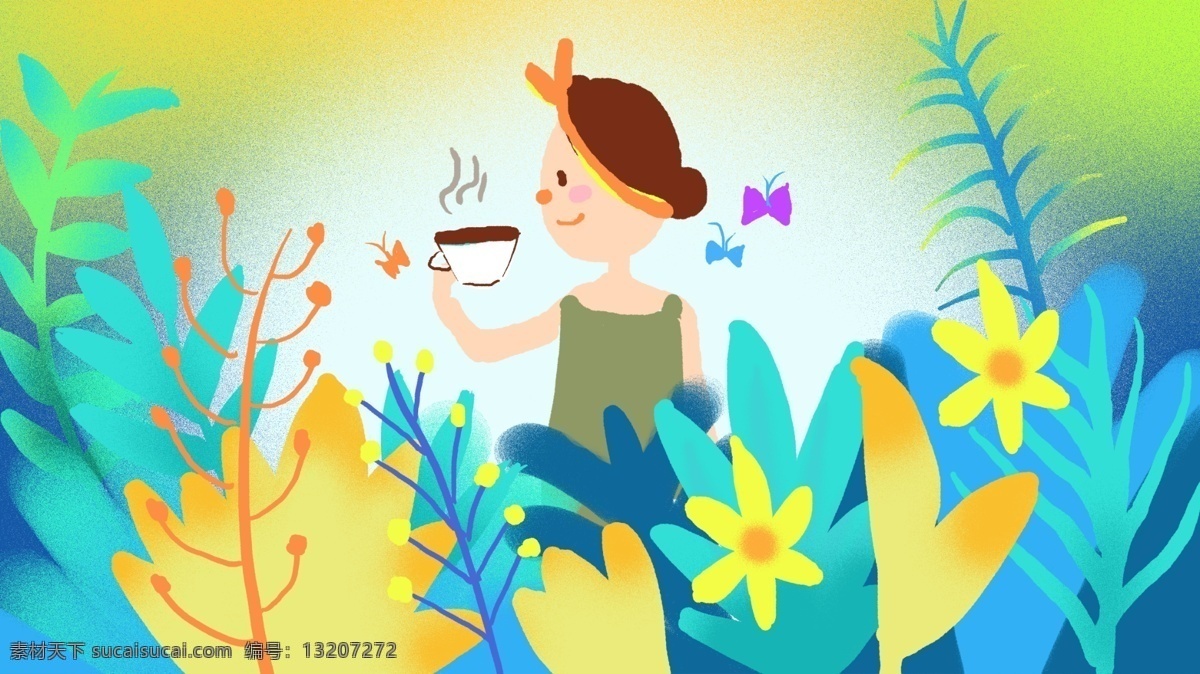 早安 你好 小 清新 插画 小清新 清晨 早安你好