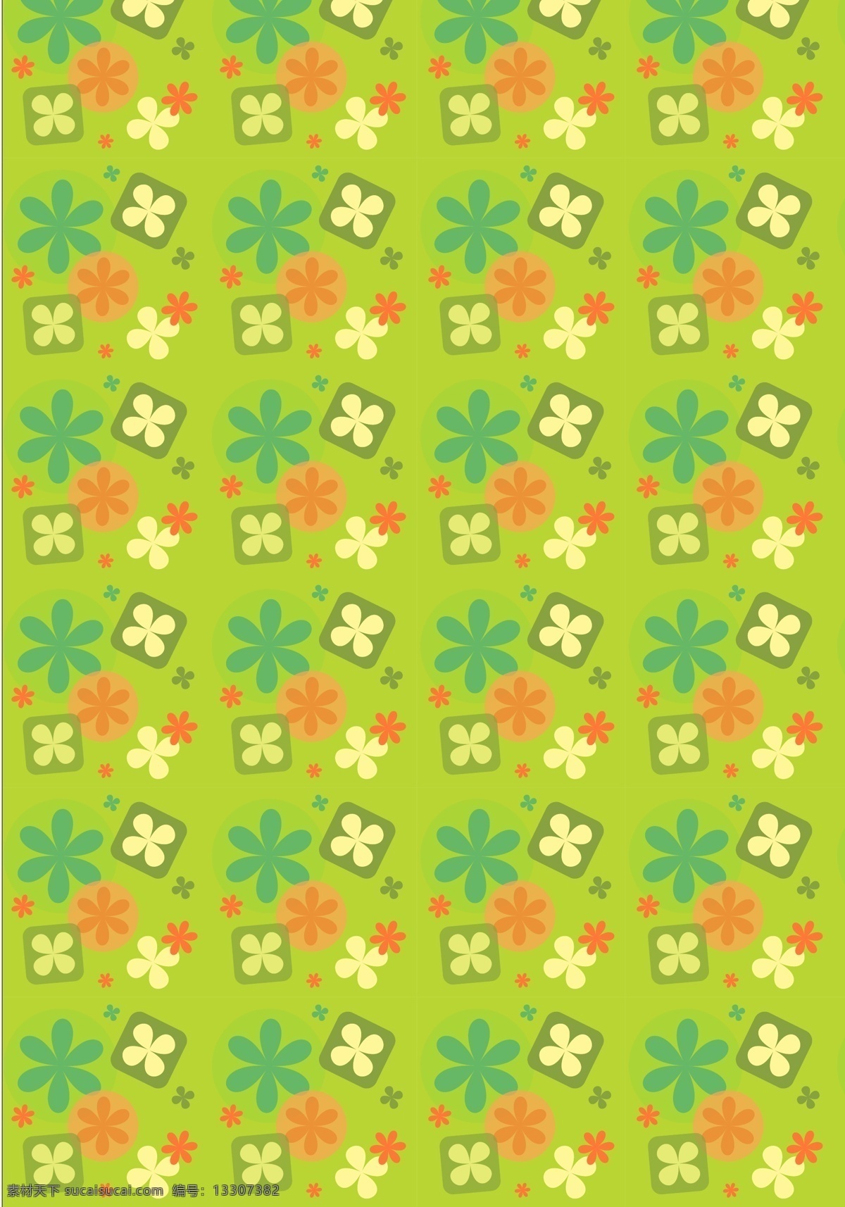 各式花朵底图 背景 绿色
