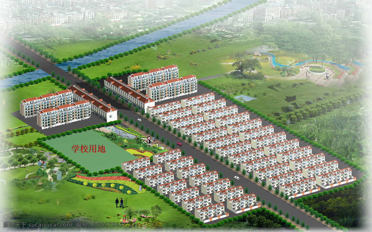 社区楼房分布 灰色